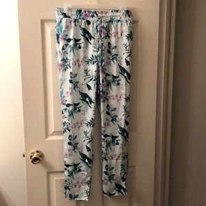 Dressy floral print joggers